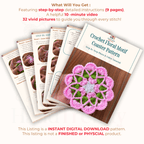Crochet Floral Motif Coaster Pattern Layered Petal Doily Design Vintage Lace Round Crochet Tutorial PDF - Hand Trendy