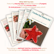 Crochet Star Pattern PDF – Holiday Ornaments & Christmas Decor DIY