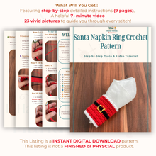 Santa Napkin Ring Crochet Pattern PDF For Christmas Table Setting