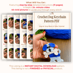 Crochet Dog Keychain Pattern PDF, DIY Puppy Applique Tutorial, Cute Dog Lover Gift - Hand Trendy