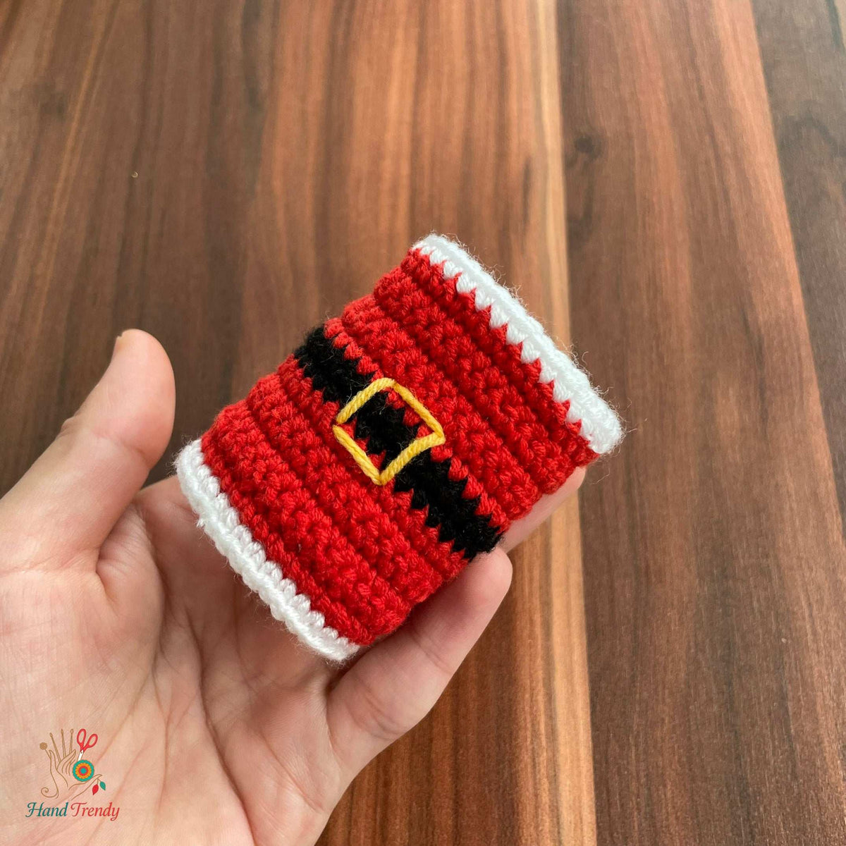Santa Napkin Ring Crochet Pattern PDF For Christmas Table Setting - Hand Trendy