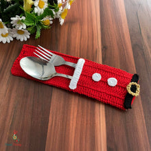 Christmas Crochet Table Set PDF Pattern With Santa Placemat - Cutlery Holder And Napkin Ring For Holiday Table Decor