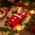 Santa Cutlery Holder Crochet Pattern PDF For Christmas Table Decor - Hand Trendy
