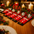 Santa Cutlery Holder Crochet Pattern PDF For Christmas Table Decor - Hand Trendy