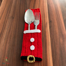 Santa Cutlery Holder Crochet Pattern PDF For Christmas Table Decor