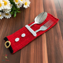 Santa Cutlery Holder Crochet Pattern PDF For Christmas Table Decor