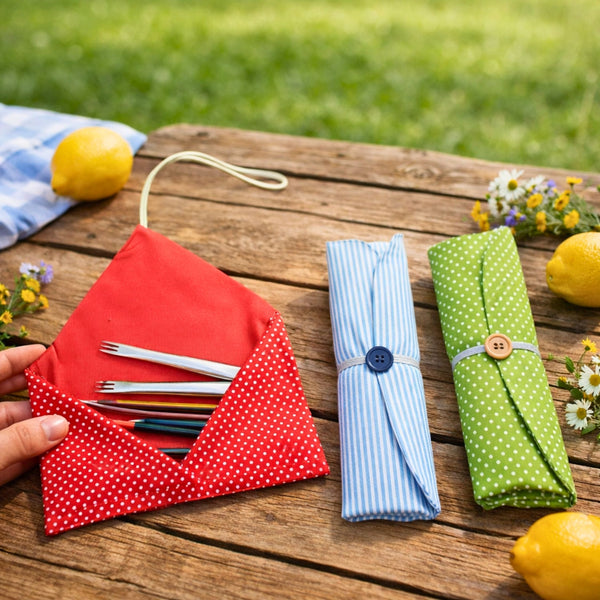 Cutlery Holder Sewing Pattern PDF Reusable Picnic Utensil Wrap Organizer Template