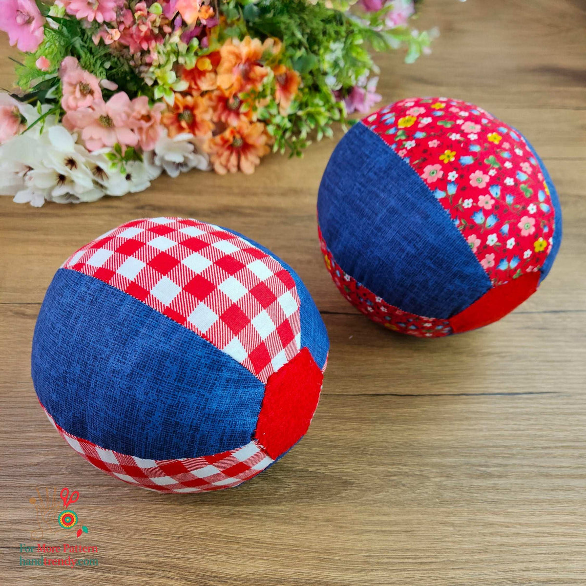 Soft Fabric Ball Sewing Pattern – Patchwork Baby Toy PDF Tutorial for Beginners - Hand Trendy