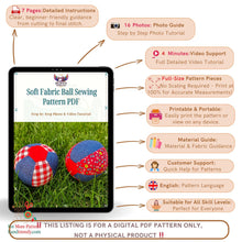 Soft Fabric Ball Sewing Pattern – Patchwork Baby Toy PDF Tutorial for Beginners - Hand Trendy