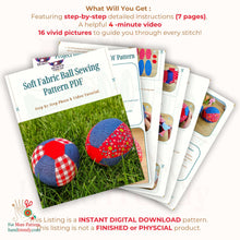 Soft Fabric Ball Sewing Pattern – Patchwork Baby Toy PDF Tutorial for Beginners - Hand Trendy