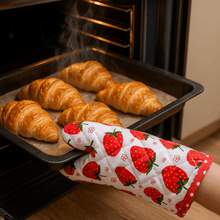 Strawberry Oven Mitt Sewing Pattern – Quilted Kitchen Glove PDF Tutorial - Hand Trendy