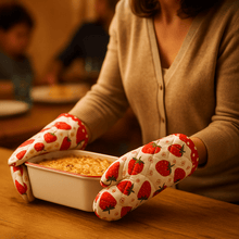 Strawberry Oven Mitt Sewing Pattern – Quilted Kitchen Glove PDF Tutorial - Hand Trendy