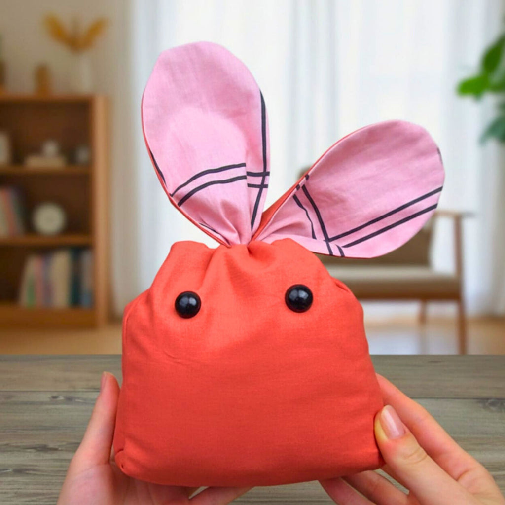 Bunny Treat Bag Sewing Pattern PDF Easter Gift Pouch With Ears Drawstring Candy Bag Template