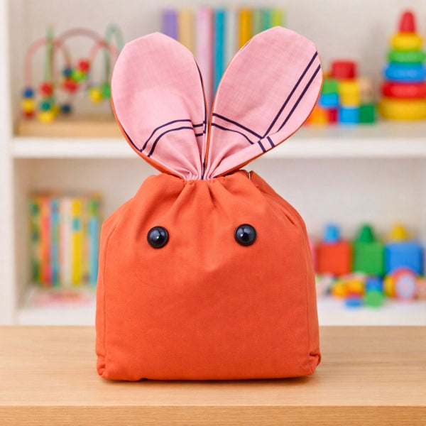 Bunny Treat Bag Sewing Pattern PDF Easter Gift Pouch With Ears Drawstring Candy Bag Template