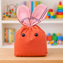 Bunny Treat Bag Sewing Pattern PDF Easter Gift Pouch With Ears Drawstring Candy Bag Template