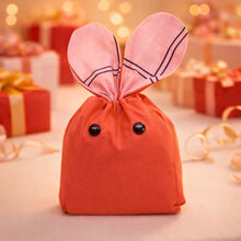 Bunny Treat Bag Sewing Pattern PDF Easter Gift Pouch With Ears Drawstring Candy Bag Template