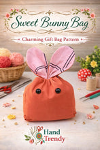 Bunny Treat Bag Sewing Pattern PDF Easter Gift Pouch With Ears Drawstring Candy Bag Template