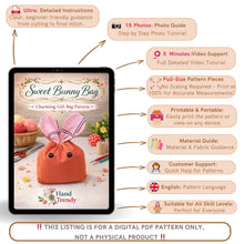 Bunny Treat Bag Sewing Pattern PDF Easter Gift Pouch With Ears Drawstring Candy Bag Template