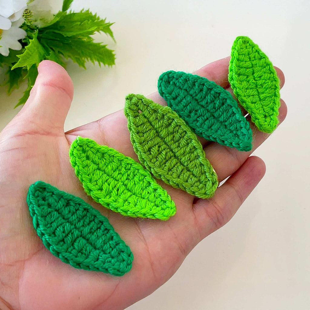 Textured Crochet Leaf Pattern PDF, 3D Botanical Applique Tutorial - Hand Trendy