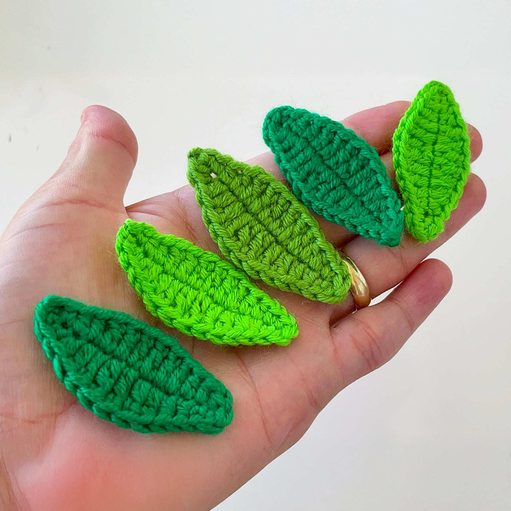 Textured Crochet Leaf Pattern PDF, 3D Botanical Applique Tutorial - Hand Trendy