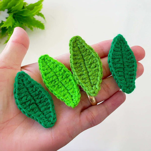 Textured Crochet Leaf Pattern PDF, 3D Botanical Applique Tutorial - Hand Trendy