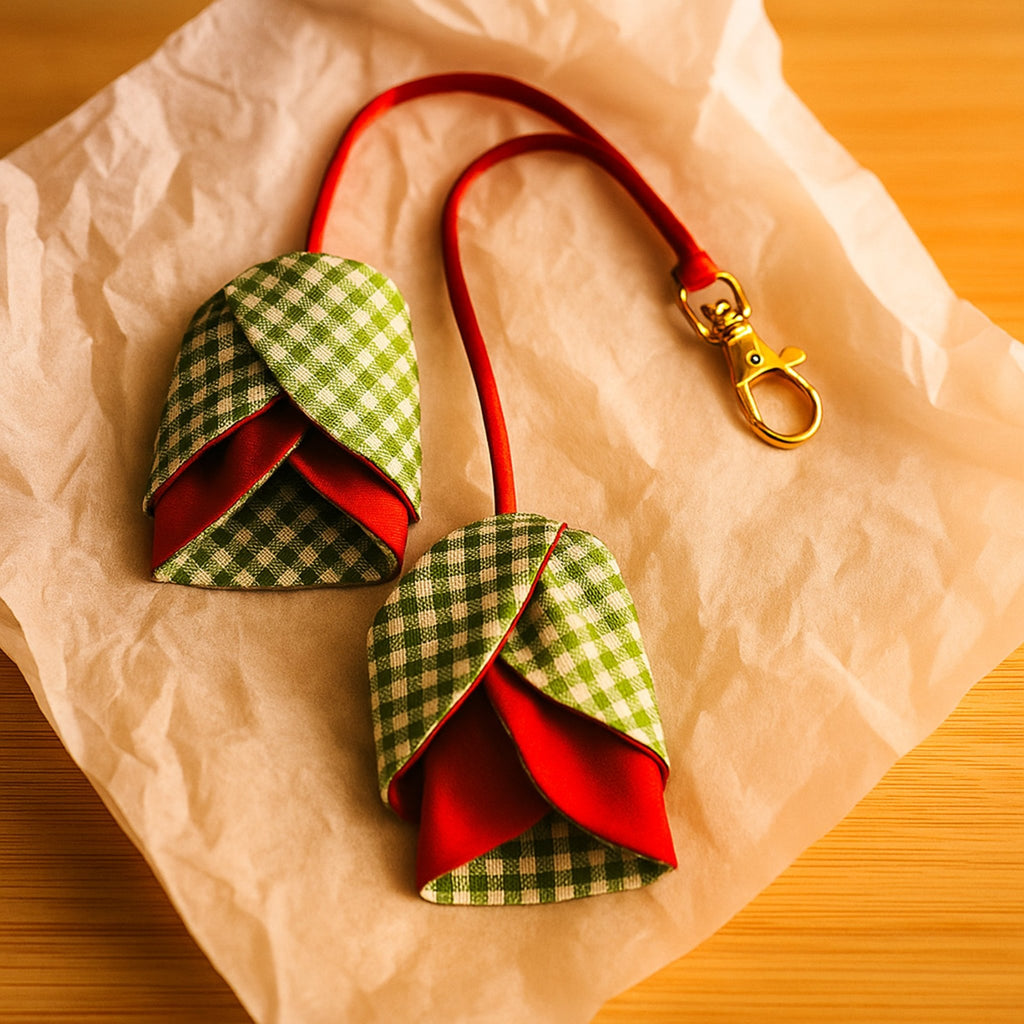 Cloth Keychain Patterns Tulip Bag Charm Sewing Pattern Fabric Flower Keychain Tutorial Easy DI ...