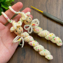Crochet Hanging Doll Pattern PDF, Spiral Body Amigurumi Tutorial, Mini Ornament Charm Design