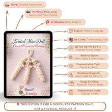 Crochet Hanging Doll Pattern PDF, Spiral Body Amigurumi Tutorial, Mini Ornament Charm Design