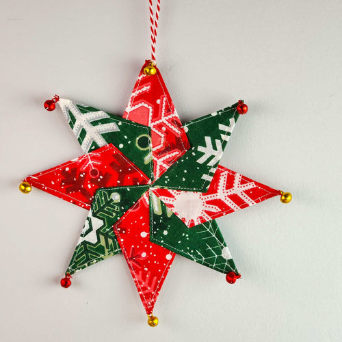 Christmas Star Ornament Sewing Pattern – Folded Fabric Star PDF Tutorial for Beginners - Hand Trendy
