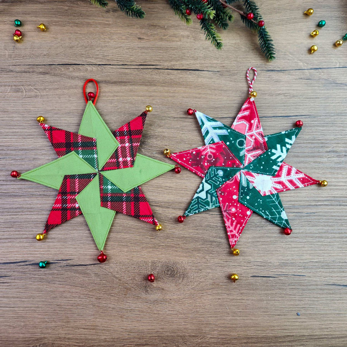 Christmas Star Ornament Sewing Pattern – Folded Fabric Star PDF Tutorial for Beginners - Hand Trendy