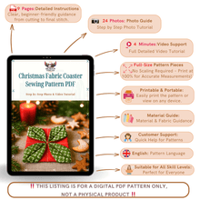 Christmas Fabric Coaster Sewing Pattern – Easy Quilted Mug Rug PDF Tutorial - Hand Trendy