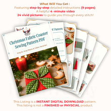 Christmas Fabric Coaster Sewing Pattern – Easy Quilted Mug Rug PDF Tutorial - Hand Trendy