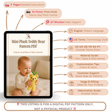 Mini Plush Teddy Bear Pattern PDF, Amigurumi Small Velvet Bear Tutorial, DIY Soft Toy for Babies