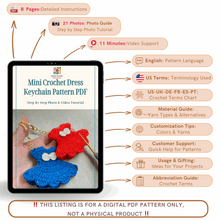 Mini Crochet Dress Keychain Pattern PDF – Cute Amigurumi Bag Charm