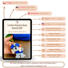 Crochet Dog Keychain Pattern PDF, DIY Puppy Applique Tutorial, Cute Dog Lover Gift