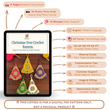 Christmas Tree Crochet Pattern PDF – Mini Holiday Ornament Tutorial – Handmade Crochet Xmas Decoration