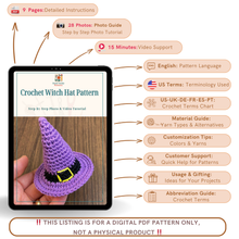 Crochet Witch Hat Pattern For Halloween Decor – Mini Amigurumi Wizard Hat PDF