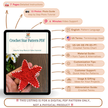 Crochet Star Pattern PDF – Holiday Ornaments & Christmas Decor DIY