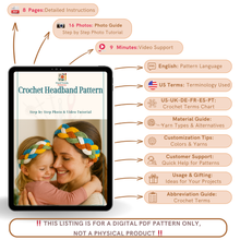 Crochet Headband Pattern, Boho Hair Accessory DIY, Step-by-Step PDF for Beginners