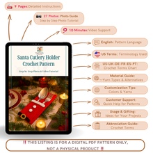 Santa Cutlery Holder Crochet Pattern PDF For Christmas Table Decor