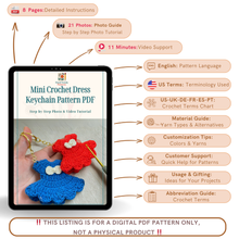Mini Crochet Dress Keychain Pattern PDF – Cute Amigurumi Bag Charm