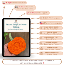 Crochet Pumpkin Coaster Pattern For Fall Decor – Handmade Halloween Table Ornament - Hand Trendy