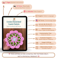 Crochet Floral Motif Coaster Pattern Layered Petal Doily Design Vintage Lace Round Crochet Tutorial PDF