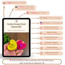Crochet Heart Hair Clip Pattern PDF, DIY Crochet Hair Accessory Tutorial