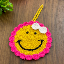 Crochet Smiley Face Ornament Pattern PDF, Cute Happy Face Wall Hanging