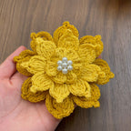 Crochet Lotus Flower Pattern PDF – 3D Layered Floral Appliqué Tutorial – Handmade Crochet Brooch or Hair Accessory - Hand Trendy