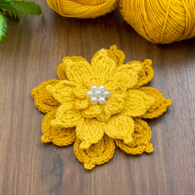 Crochet Lotus Flower Pattern PDF – 3D Layered Floral Appliqué Tutorial – Handmade Crochet Brooch or Hair Accessory - Hand Trendy