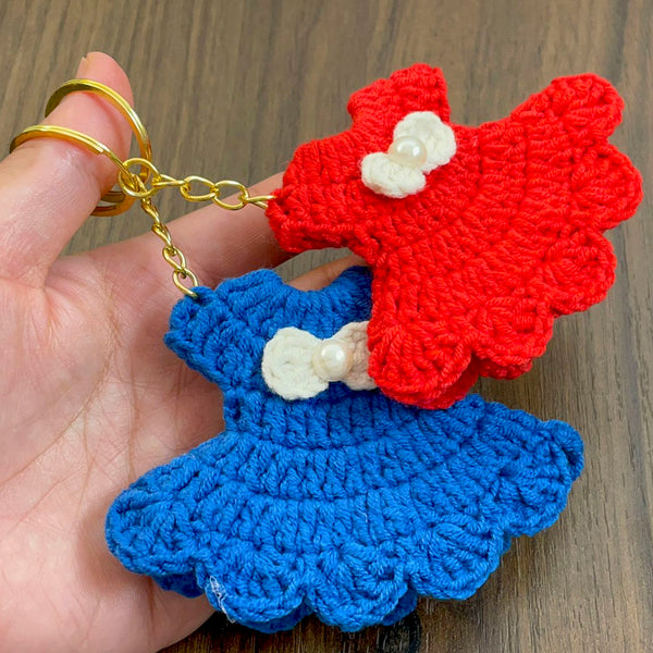 Mini Crochet Dress Keychain Pattern PDF – Cute Amigurumi Bag Charm