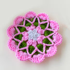 Crochet Floral Motif Coaster Pattern Layered Petal Doily Design Vintage Lace Round Crochet Tutorial PDF - Hand Trendy