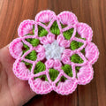 Crochet Floral Motif Coaster Pattern Layered Petal Doily Design Vintage Lace Round Crochet Tutorial PDF - Hand Trendy